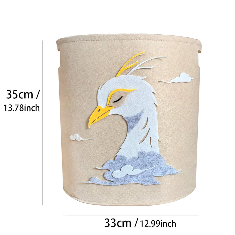 1PC Animal Storage Basket With Handle Toys Clothes Organizer Sundries Folding Storage Box Cabinet Laundry Basket Container