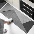 Kitchen Floor Mat Waterproof Non-slip Oil-resistant Leather Carpet PVC Gray Imitation Marble Geometric Rug Home Decoration Mat