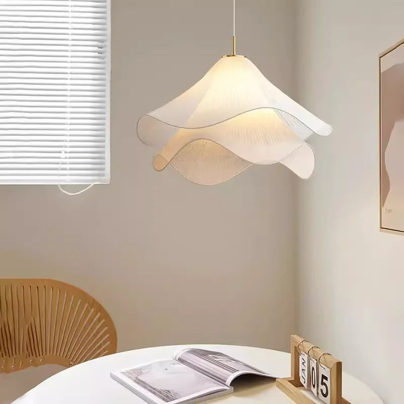 Art Decor Flower Pendant Light Fabric Lamps 80cm 60cm for Living Room Kids Room Dining Room Hanging Light Indoor Lighting