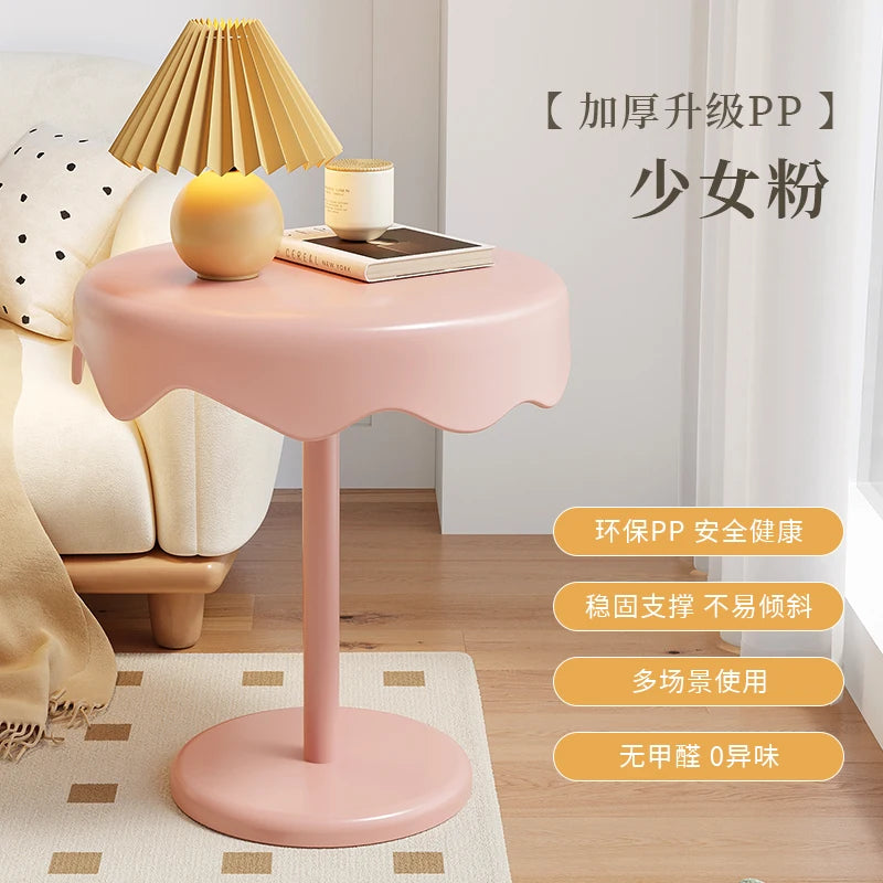 Nordic Cream Style Furniture Coffee Table Simple and Creative Sofa Side Table Bedroom Bedside Table Balcony Small Round Table