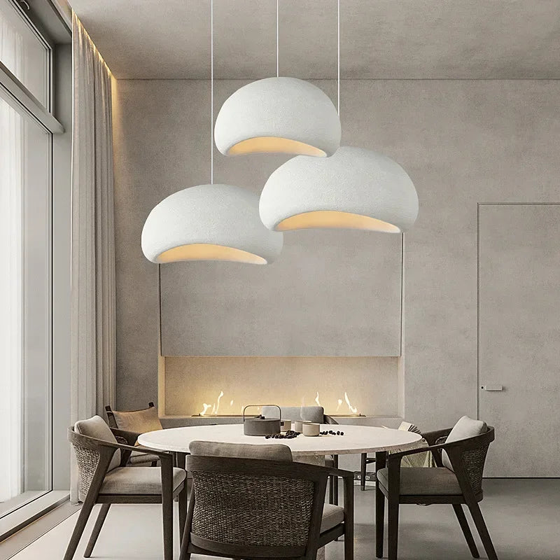 LED Pendant Lights White Resin Hanging Lamp for Living Dining Room Restaurant Decor Chandelier Art Suspension Luminaire