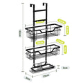 Drill-Free Bathroom Shelf Over Door Hanging Organizer Wall-Mounted Basket Rack Multi-Layer Shower Room Storage Shelf for Toilet