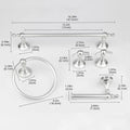 Matte Black Bathroom Accessories Hardware Set Aluminum Alloy Wall Mount Towel Bar Towel Ring Toilet Roll Paper Holder Robe Hook