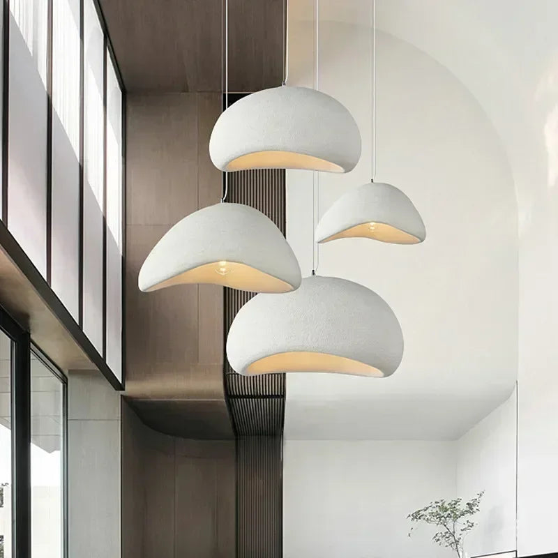 LED Pendant Lights White Resin Hanging Lamp for Living Dining Room Restaurant Decor Chandelier Art Suspension Luminaire