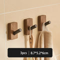 5/3/1Pcs Solid Wood Hooks Wall Mounted Clothes Scarf Hat Coat Hook Simple Room Decor Storage Hanger Towel Rack Home Organizer