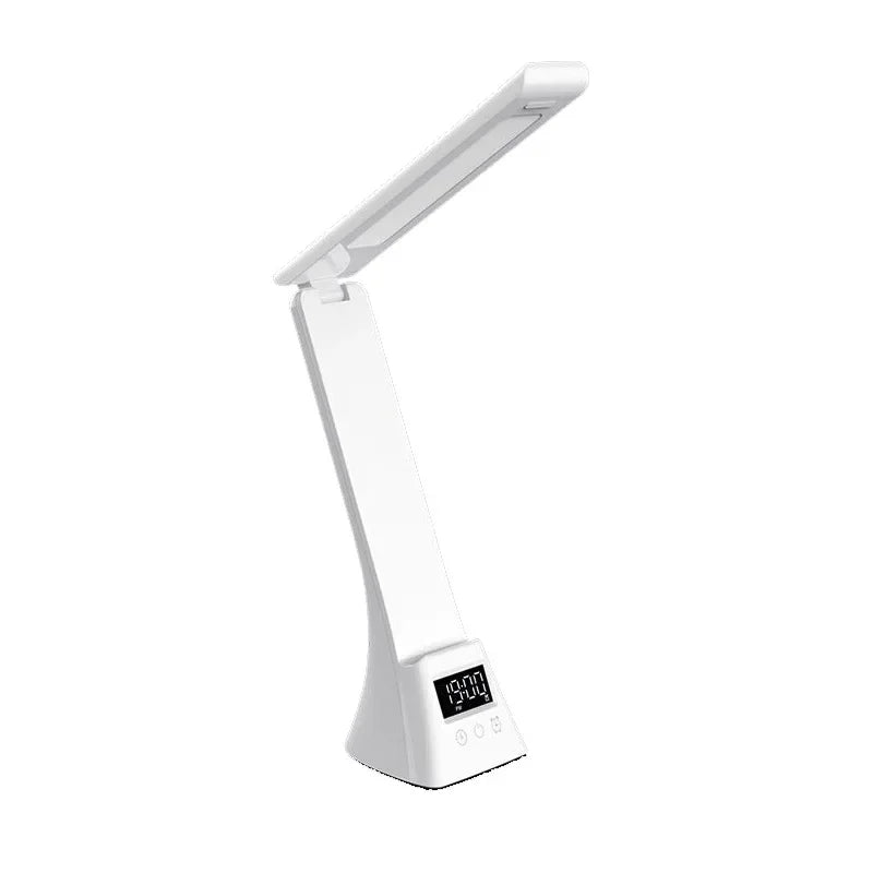 Multifunction LED Desk Lamp with Wireless Charger Digital Clock  Alarm USB 3 Colors Dimmable Study Light for Office Bedroom