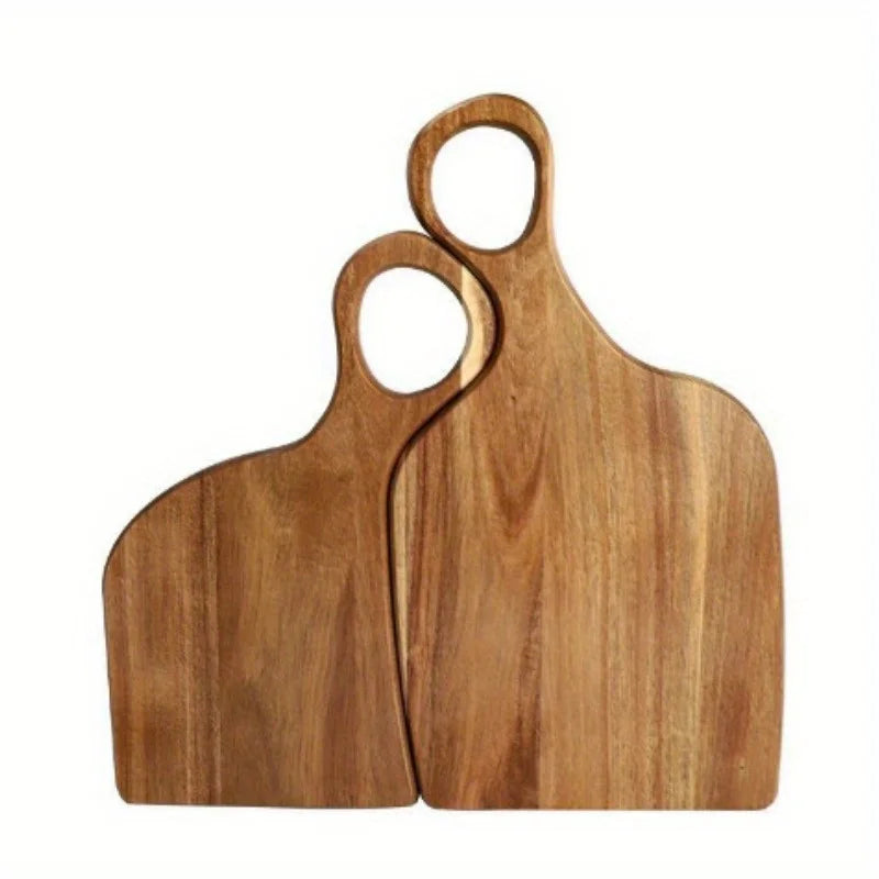 Creative Black Walnut Acacia Wood Couple Cutting Board Wooden Steak Bread Trays Solid Wood Chopping Board Set