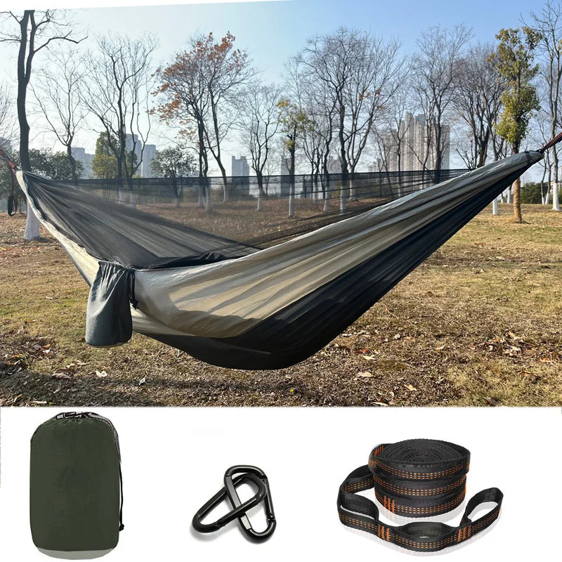 Camping mosquito net hammock and Ultralight Portable Hammock with Adjustable Ridgeline for Camping, Hiking, Backpacking