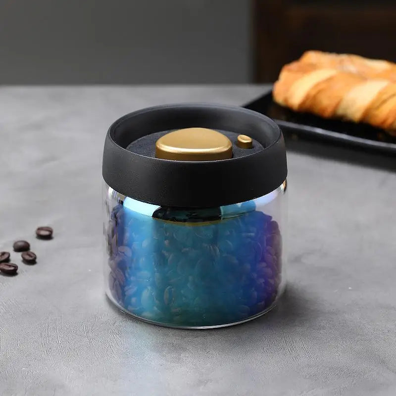 Vacuum Sealed Tank Coffee Bean Glass Sealed Jar Household Moisture-proof Air Extraction Airtight Container Coffee Set