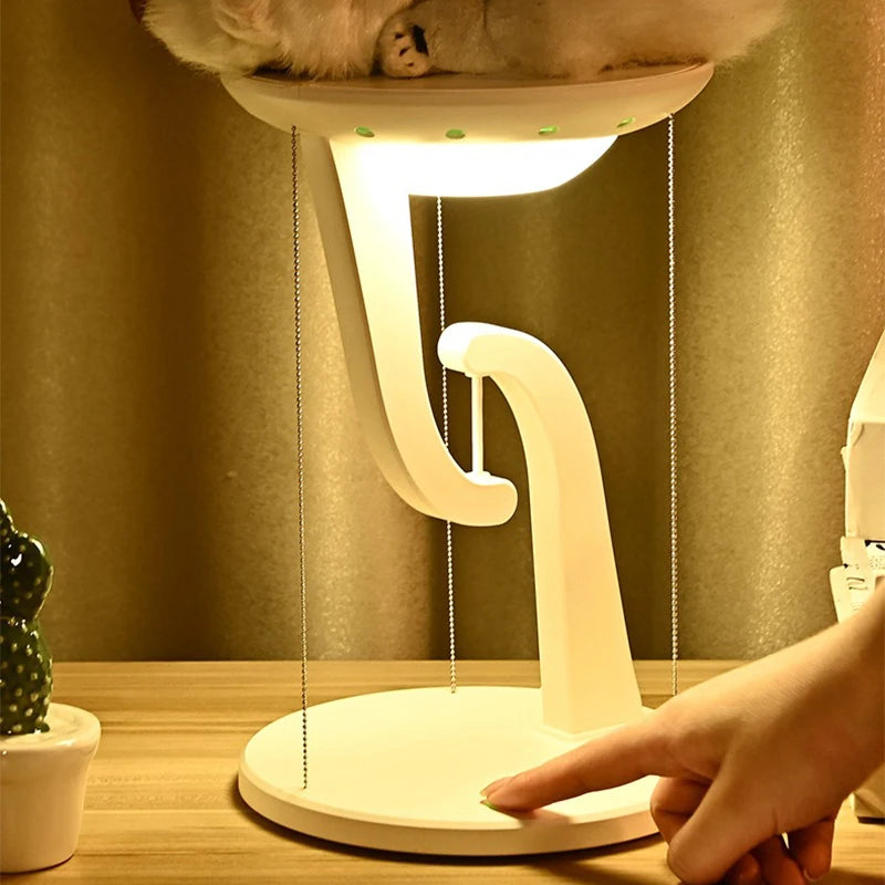Floating Design LED Desk Lamps 15W Wireless Charging Stepless Dimming Touch Control Novelty Night Light Bedroom Decorative Light