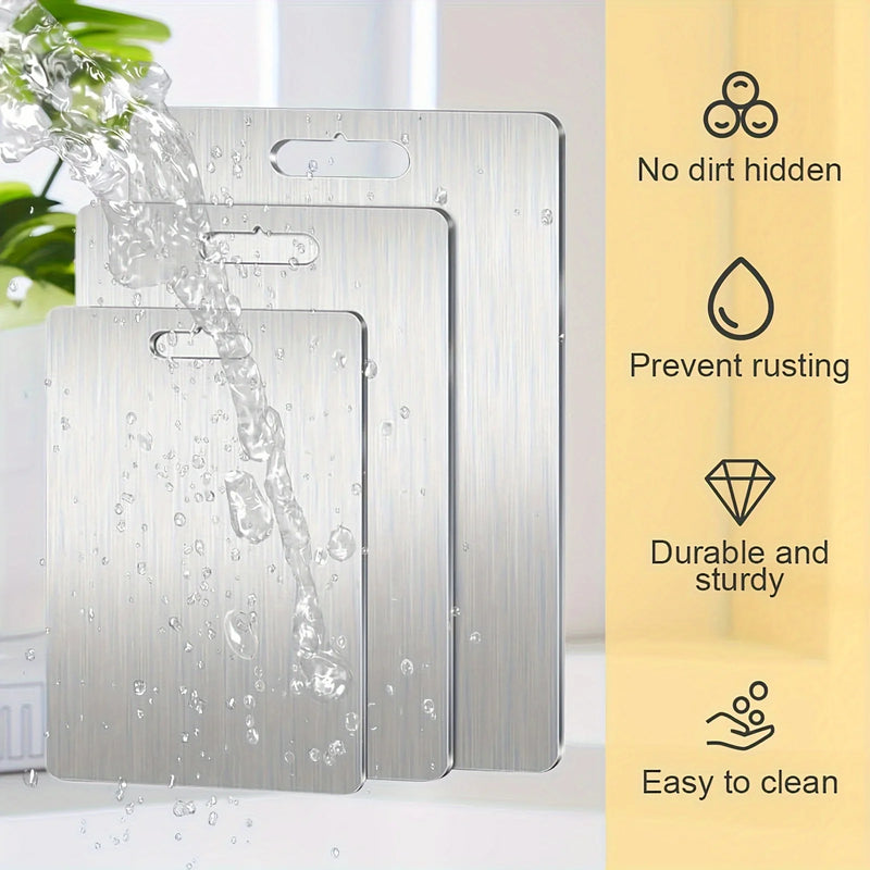 316 Stainless Steel Panel and Chopping Board Kitchen Household Thickened Double Sided Cutting Board Block Kneading Dough Board