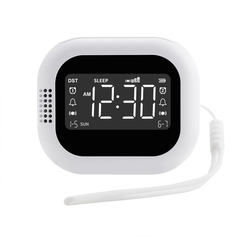 LED Display Vibration Alarm Clock Rechargeable White Noise Natural Sound Multifunctional Clock Student Strong Wake-up Artifact