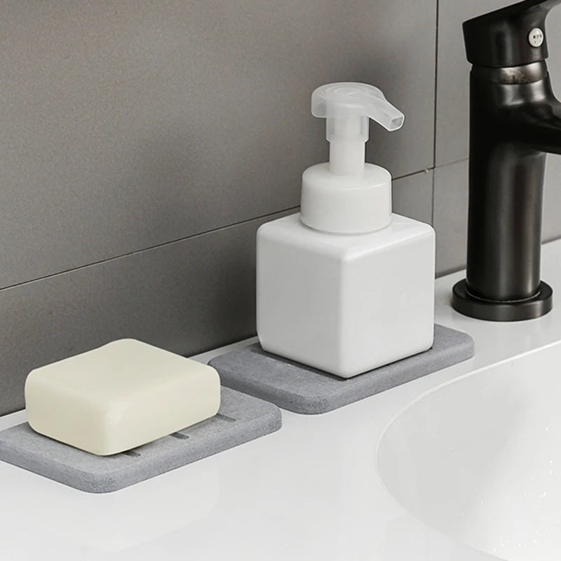 Diatom Mud Soap Dish Quick-Dry Pad Bathroom Countertop Soap Toiletries Absorbent Mat Rectangular Soap Holder Bathroom Supplies