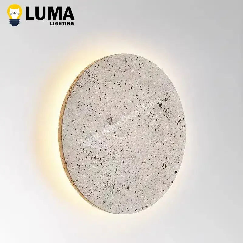 Luma Wabi-Sabi Yellow Travertine Wall Light, Natural Stone LED Wall Sconce Lamp for Bedroom Bedside, Aisle, Stair Home Deocr