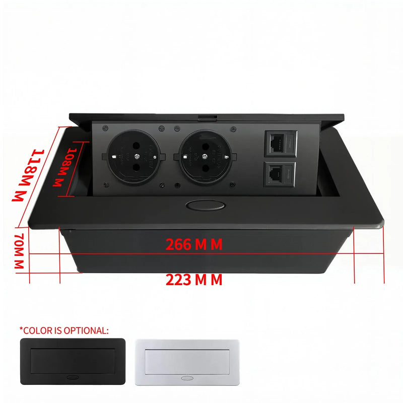 Table Charging Station Hidden Type Power Socket Slow Pop-Up Table Outlet Desktop Socket for US/EU Home Office Kitchen