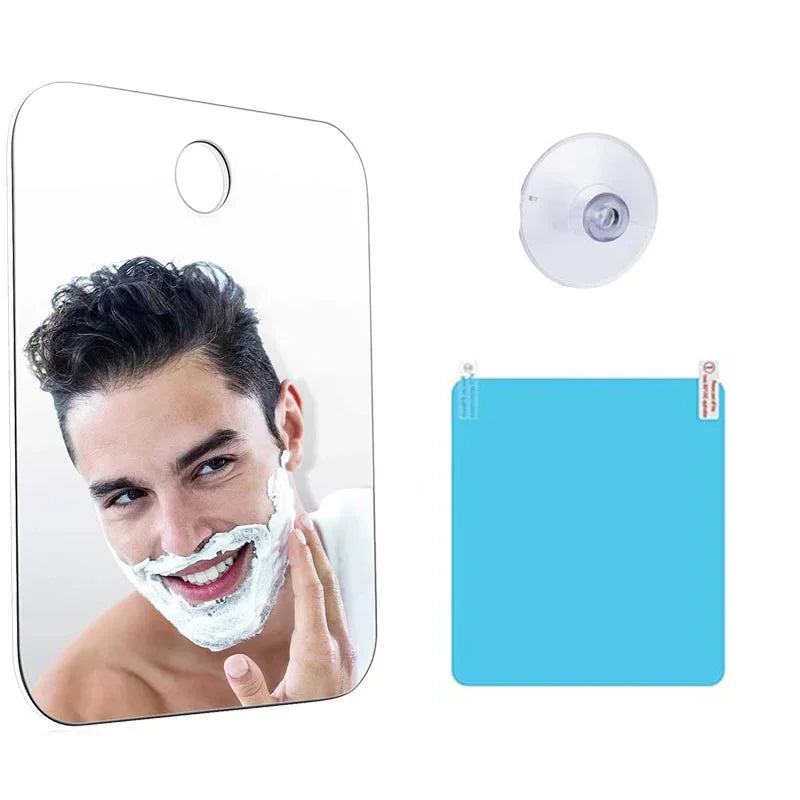 Acrylic Fog Free Mirror Wall Suction Travel Mirror Unbreakable Portable Traveling Shaving Women Makeup Bathroom Accessories