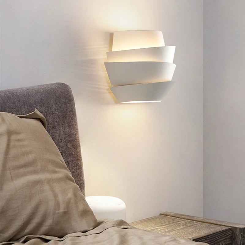 Nordic Pinecone Design White Wall Lamp Bedroom Bathroom LED Wall Lights Stair Aisle Simple Decorative Light Living Room Sconce