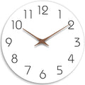 Wall Clock 12 Inch Silent Non Ticking Wood Wall Clocks Battery Operated Wooden White Modern Simple Minimalist Hanging Wall Clock