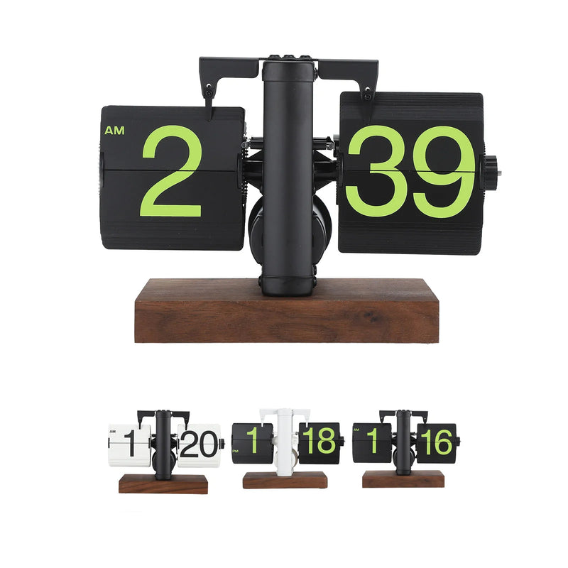 Digital  Clock Battery Powered Rotary Knob Adjust Single Sided Retro Mechanical  Clock 12h for Living Room