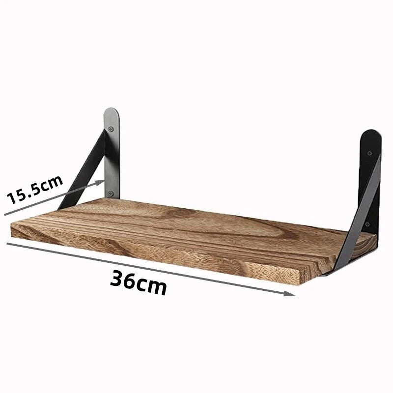 Wooden Wall Shelves Solid Wood Wall Hanging Floating Storage Shelf Bathroom Accessories Simple Design Shelves for Wall shelf