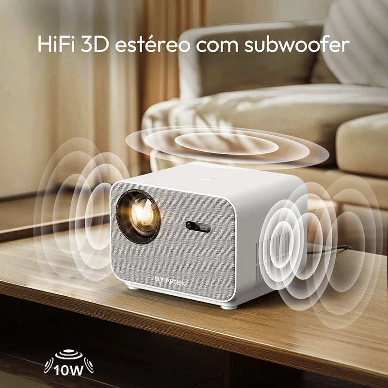 BYINTEK LOVE U12 Full HD 1080P Projector 4K 800 ANSI Android WiFi 6 Auto Focus Home Theater Projectors for Movie Meeting Video