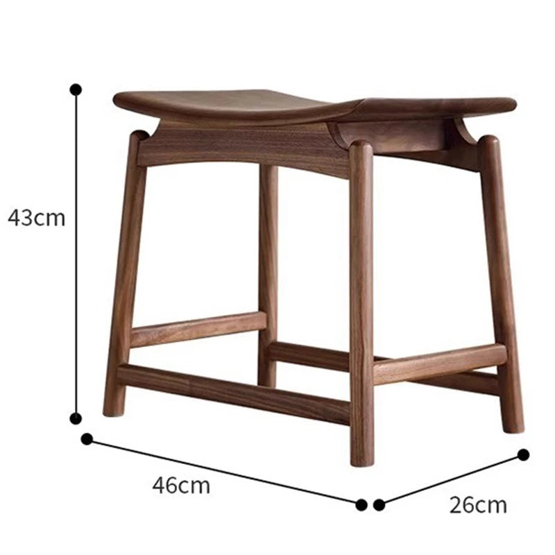 Mid-century Stools Solid Wood Stools Bedroom Luxury Decorative Vanity Stool Nordic Interior Living Room 1-person Dining Stool