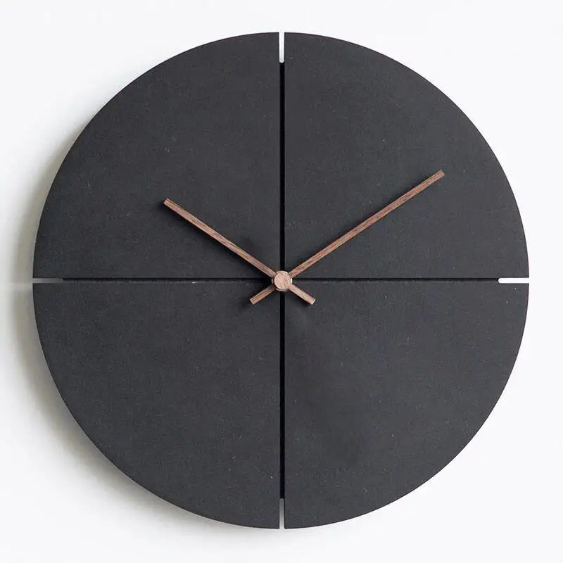 12inch Creative Wooden Wall Clock Silent Clocks Round Nordic Minimalist Wall Decoration Personality Home Watch Home Decor