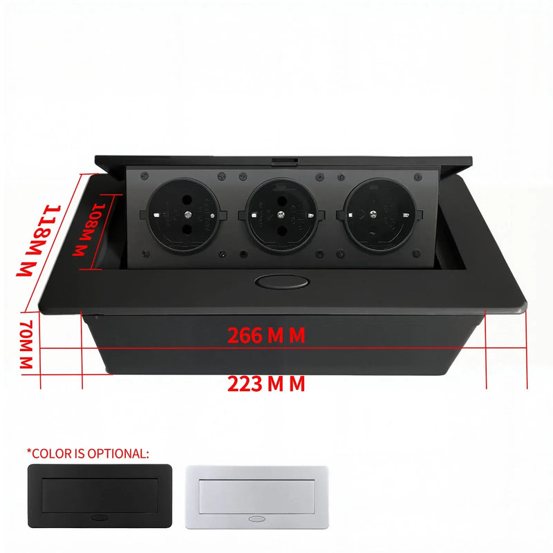Table Charging Station Hidden Type Power Socket Slow Pop-Up Table Outlet Desktop Socket for US/EU Home Office Kitchen