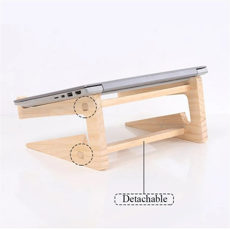 Laptop Stand for MacBook Pro Notebook Stand Wood Tablet Stand Bracket Bamboo Vertical Laptop Holder for 10-17 inch Notebook PC