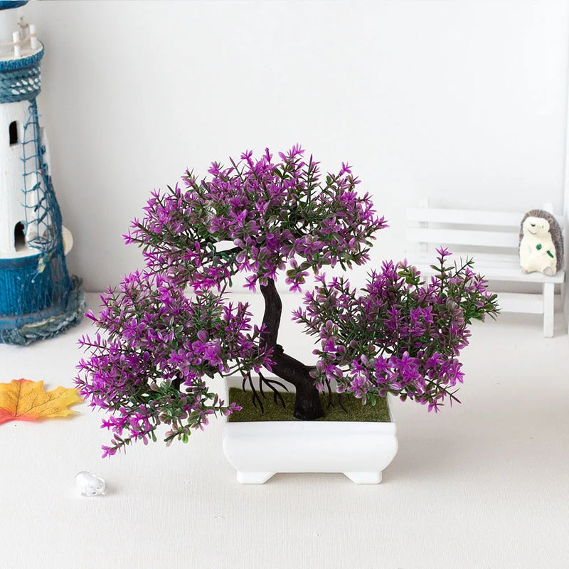 Artificial Plants Decoration Potted Bonsai Small Tree Pot Fake Plant Potted zen garden Ornaments Table Home Room Decoration