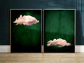 Sage Green Cloud Wall Art Poster Abstract Sky Art Canvas Prints For Modern Living Room Bedroom Dormitory Home Aesthetic Decor