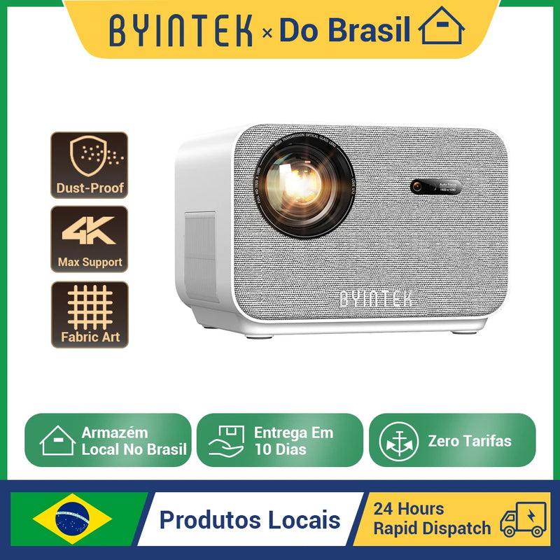 BYINTEK LOVE U12 Full HD 1080P Projector 4K 800 ANSI Android WiFi 6 Auto Focus Home Theater Projectors for Movie Meeting Video
