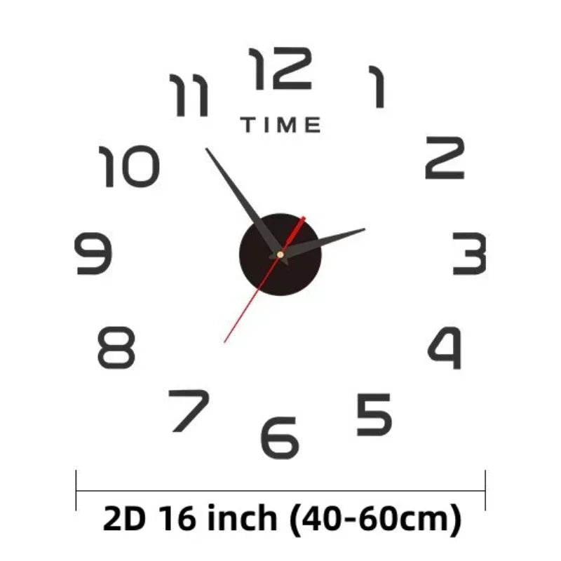 Creative 3D Digit Wall Clock DIY Acrylic Silent Digital Clock Mirror Wall Stickers for Living Room Bedroom Kitchen Decoration
