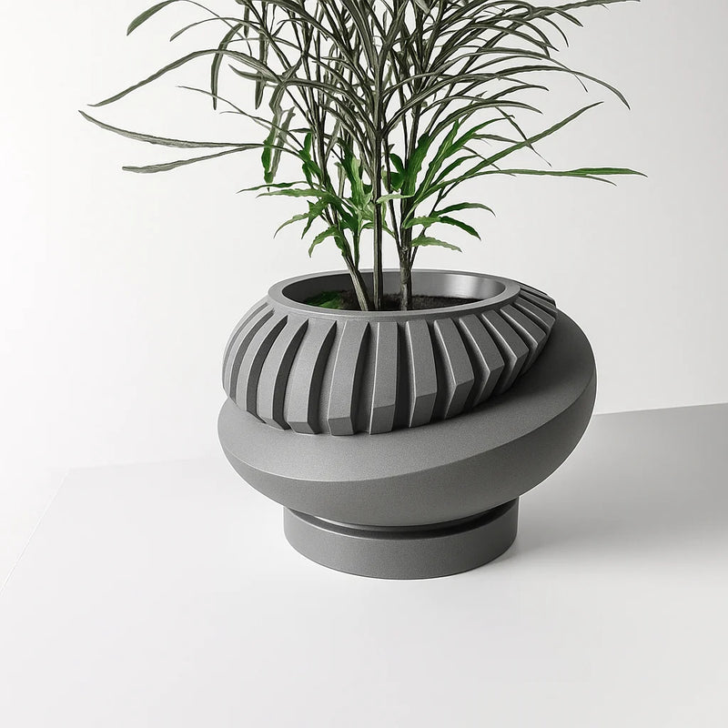 Modern Minimalist 3D Printed Plant Pot – Biodegradable Flower Planter for Home Decor, Eco-Friendly Sustainable Gift (Luxar)