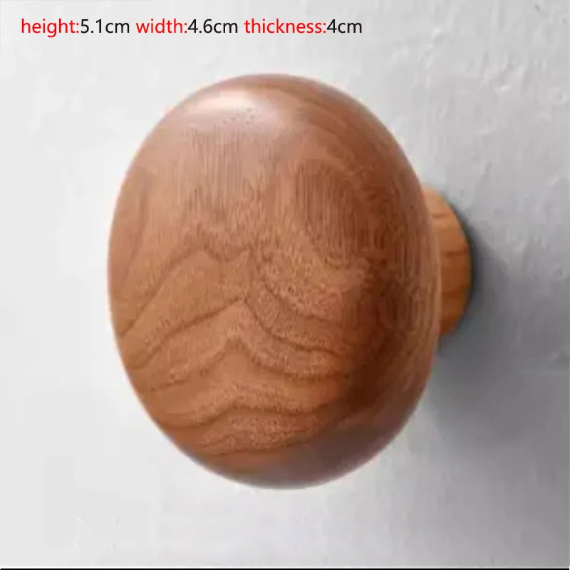 Pebble shaped Wall Mounted Coat Hook Natural Wood Clothes Hanger Decorative Key Hat Scarf Handbag Storage Hanger Bathroom Rack