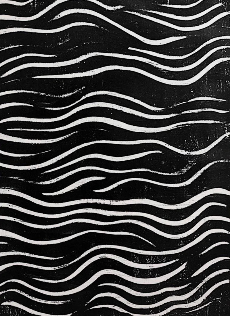Abstract Black And White Flowing Lines Ink Landscape Minimalist Poster Print Wall Art Pictures Canvas Painting Room Home Decor