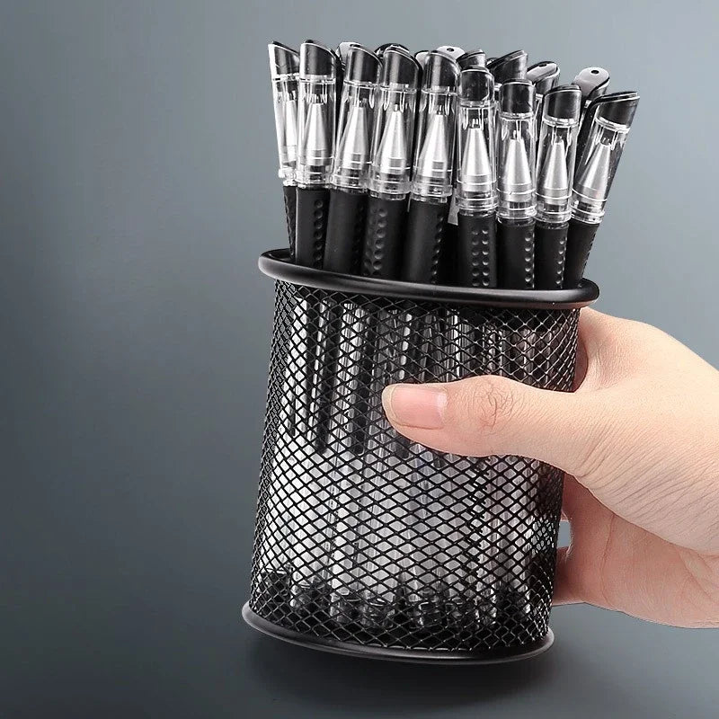 Circular Grid Metal Pen Holder, Multifunctional Creative and Simple Storage Box for Student Office Desktops