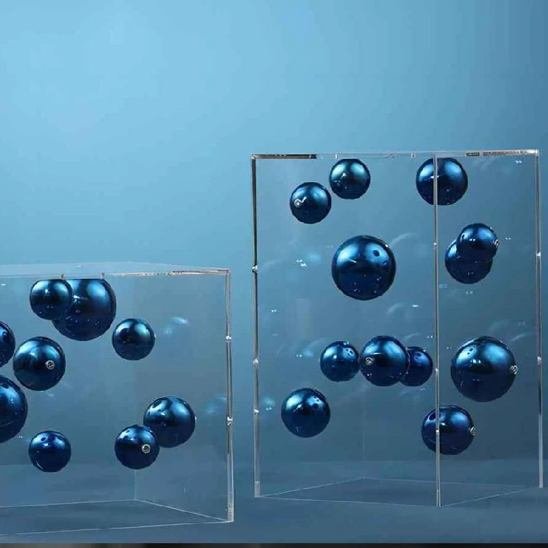 Creative Square Acrylic Cover Sphere Decoration Living Room Porch Cabinet Crafts Ornament Modern Clear Acrylic Square Home Decor