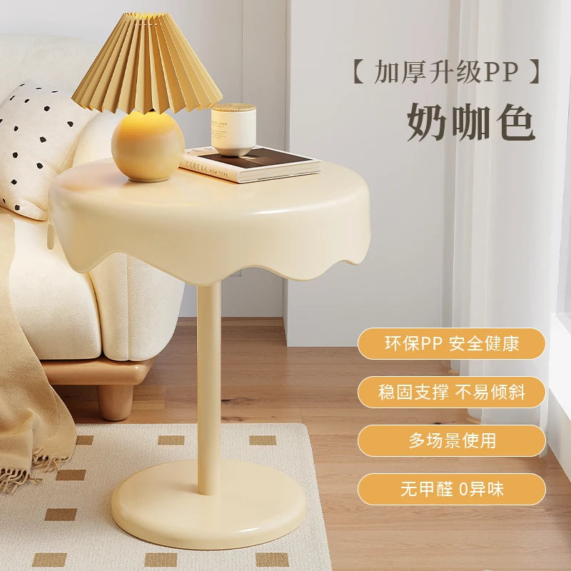 Nordic Cream Style Furniture Coffee Table Simple and Creative Sofa Side Table Bedroom Bedside Table Balcony Small Round Table