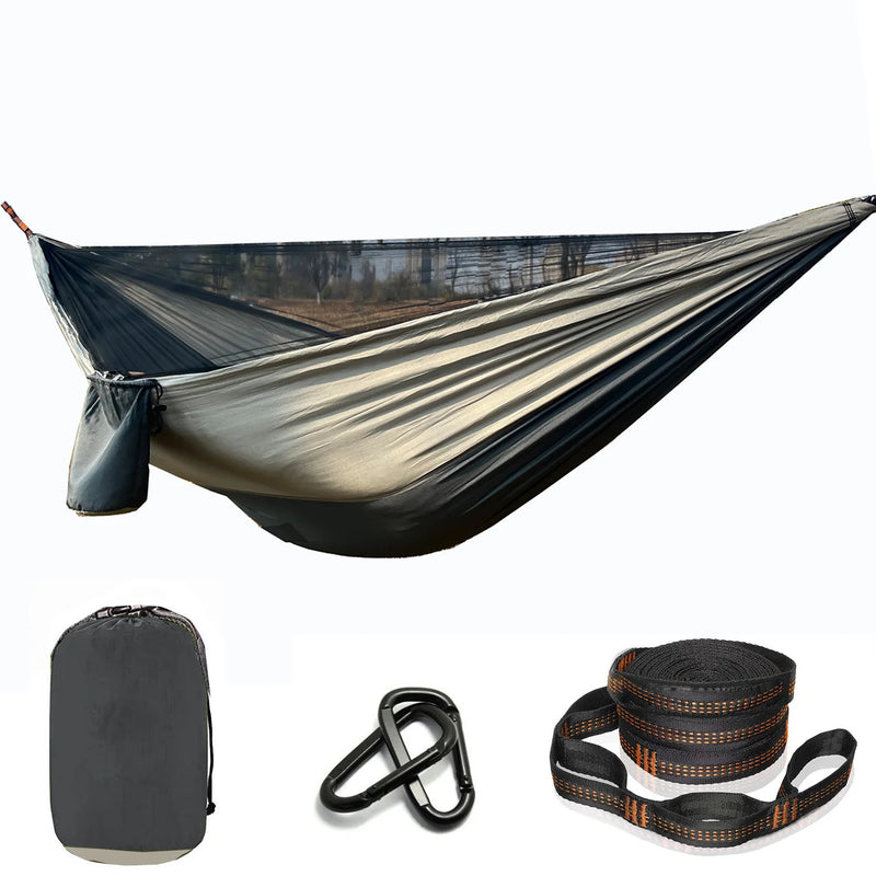 Camping mosquito net hammock and Ultralight Portable Hammock with Adjustable Ridgeline for Camping, Hiking, Backpacking