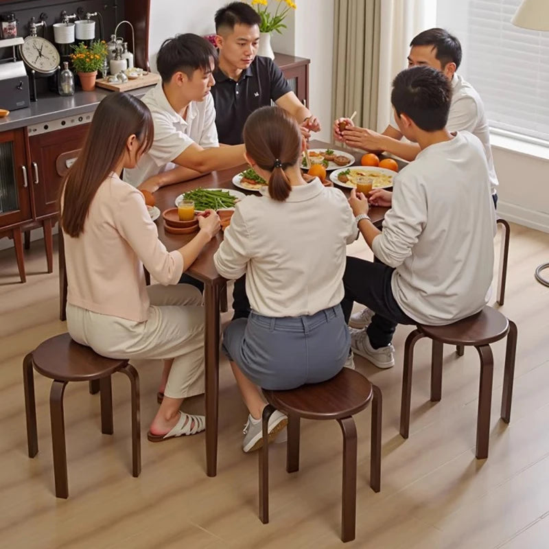 Japanese Solid Wood Dining Stool Stackable Restaurant Upholstered Bench Simple Modern Living Room Stool Restaurant Furniture FYD