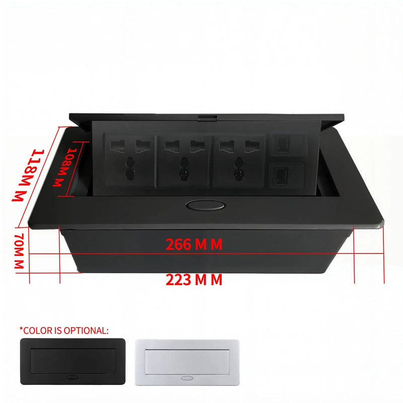 Table Charging Station Hidden Type Power Socket Slow Pop-Up Table Outlet Desktop Socket for US/EU Home Office Kitchen
