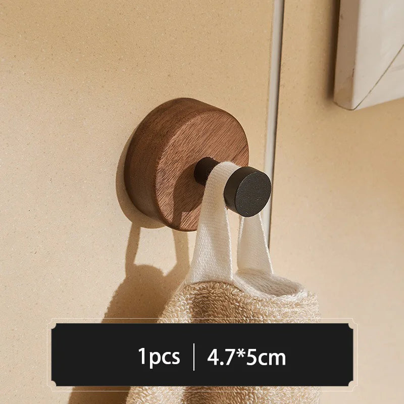 5/3/1Pcs Solid Wood Hooks Wall Mounted Clothes Scarf Hat Coat Hook Simple Room Decor Storage Hanger Towel Rack Home Organizer