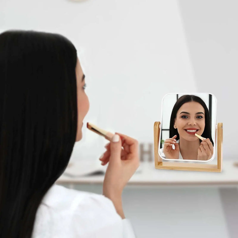 Travel Makeup Mirror with Stand 1X/3X Magnifying Double Sided 8 Inch Portable Table Desk Countertop Bathroom Shaving Mirror