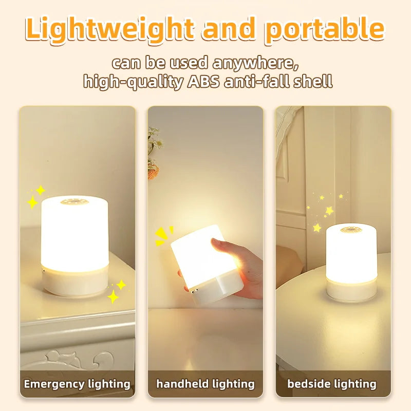 Table Lamp Night USB LED Lamp With Switch Rechargeable Lights For Kitchen Hallway Closet Bedroom Home Night Light Three Colors