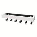Rustic Wooden Key Holder with 6 Hooks Storage Tray Easy Install Wall-Mounted Organizer for Keys Mail and More for Bedroom Office
