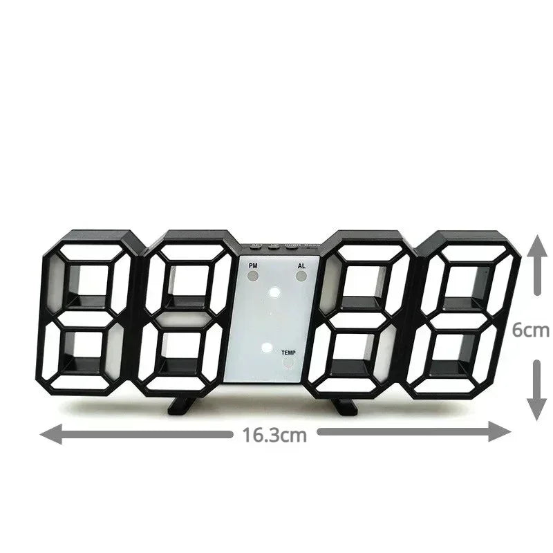 "Modern 3D LED Digital Wall Clock - Stylish Multifunctional Home Decor with USB Power, Perfect for European Interiors"