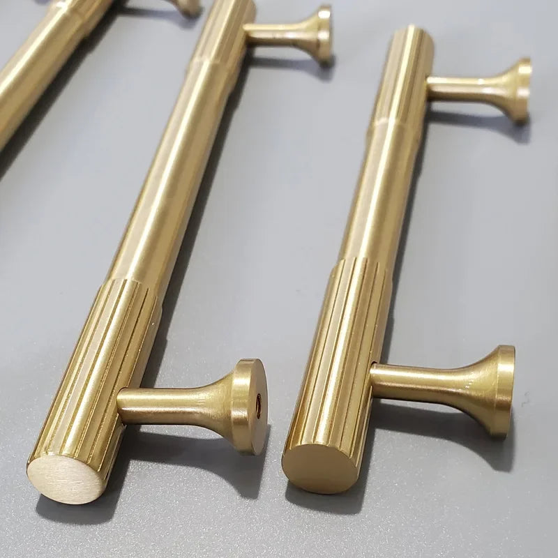 Solid Brass Long Stripe Handle Kitchen Cabinet Door Pulls Closet Drawer Knobs Wardrobe Decor Home Accessories Furniture Handles