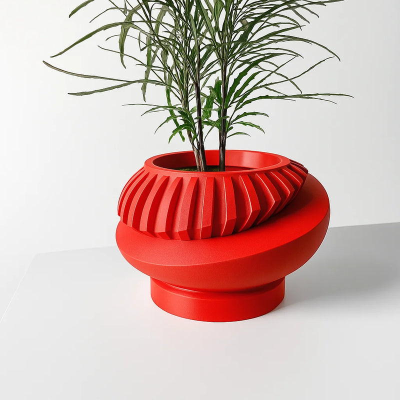 Modern Minimalist 3D Printed Plant Pot – Biodegradable Flower Planter for Home Decor, Eco-Friendly Sustainable Gift (Luxar)