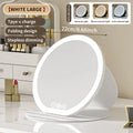 3 Color LED Makeup Mirror Dimmable with Touch Screen Fold Adjust Cosmetic Mirrors 8.66 & 7.28inch for Tabletop Travel & Home Use